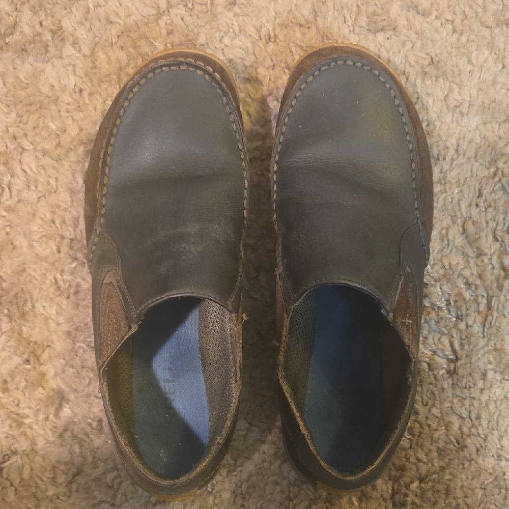Merrell Dark Brown Leather Slip-On Loafers